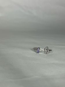cute Silver Ring with lavender Stone