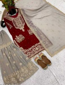 beautiful wine colour Pakistani suit