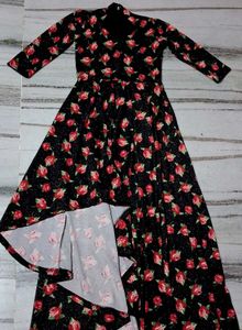 Elegant Floral Print party Dress 34-36-38 tk ko