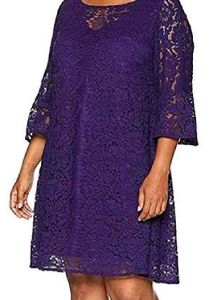 Elegant Purple Lace Dress