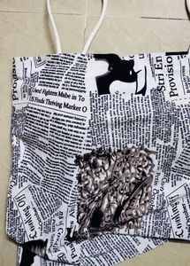 Newspaper Print Crop Top