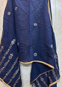 Beautiful Navy Blue Embellished Dupatta
