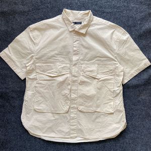 Men's Beige Short Sleeve Shirt