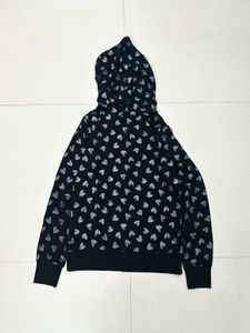 Cute Heart Print Zip-Up Hoodie 🇺🇸