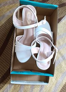 White Platform Stiletto Sandals