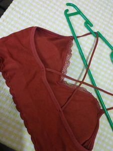 Chic Trim Bra Top - Burnt Orange