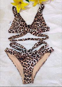 Leopard Print Triangle Bikini set