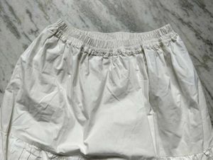 Off-White Three-Tier Maxi Skirt with Inner Lining