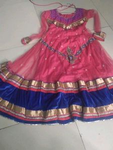 Stunning Red &amp; Blue Embroidered gown