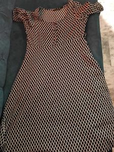 Chic Black & White Diamond Print Dress