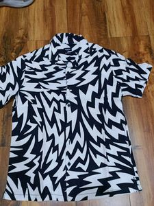 Men's Black &amp; White Lightning Bolt Shirt