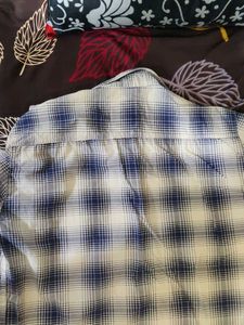 Men's Blue &amp; White Plaid Shirt