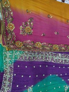 Embroidered Ombre Saree
