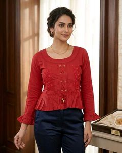 Chic Red Peplum Top