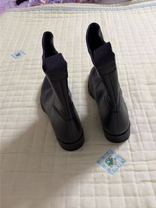 Unisex Zara Stylish Black Leather Ankle Boots
