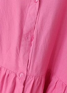 Pretty Pink Button-Up Babydoll tunic top