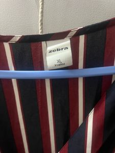 Multicoloured Striped Knee Length Dress