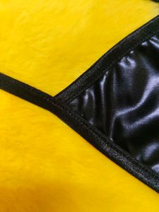 Women's High-Gloss Black Stylish Thong Panty