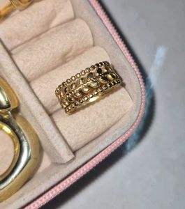 18k gold plated anti tarnish ring | leaf