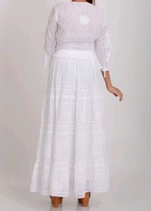White Chikankari Embroidered Blouse / Coquette Top