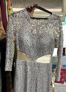 Exquisite Embellished Grey Gown
