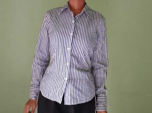 Classic Blue Striped Button-Up Shirt