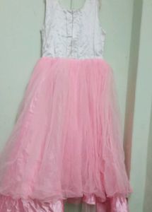 Pink Princess Tulle Dress with Flowers