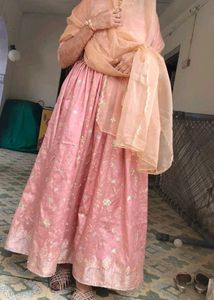Beautiful Pink Embroidered anarkali with dupatta