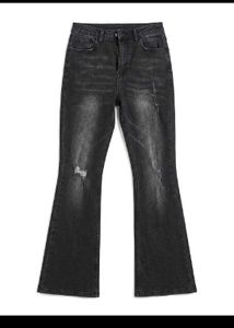 Chic Embroidered Cropped Top &amp; Flared Jeans