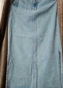 denim skirt with side slits