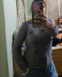 new Gray Bow Sweater