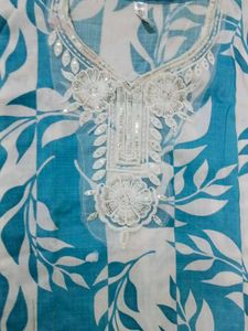 💗Embroidered Kurta Set - Blue &amp; Pink💗