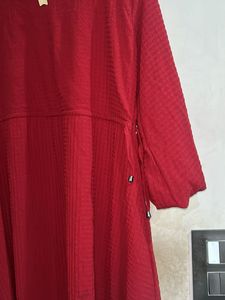Red tunic dress for women