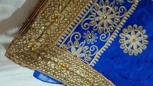Royal Blue Embroidered Saree