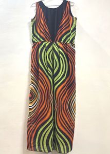 Multicolour Georgette Maxi Dress