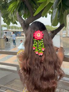 Crocheted Lotus Flower Hair Clip