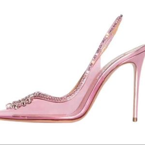 Embellished Pink Slingback Heels