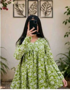Chic Floral Print Kurta-all Size