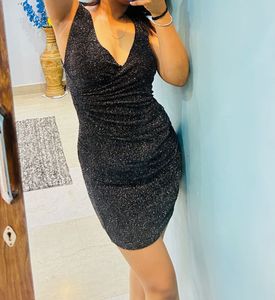 Sexy Black Sparkly Bodycon Dress