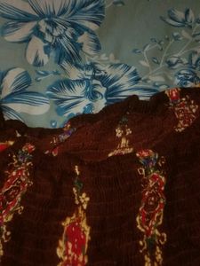 Brown Floral Crop Top