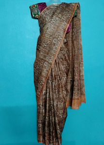 kalamkari Brown saree