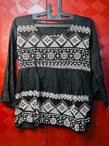 Embroidered Black Kurta