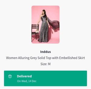 Inddus Bridesmaids' Elegant Grey Lehenga Choli Set