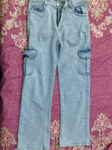 Light Wash Cargo Jeans