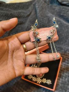 VOYLLA Boho Oxidized Silver Jewellery Set