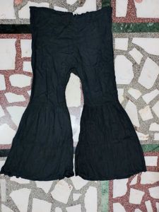Elegant Black Flared Palazzos color mismatched