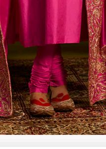 Vibrant Pink churidars pure silk