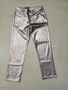 Metalic Leather Bronze Trouser Waist 32