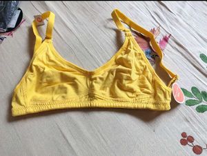 New unused Bright Yellow Cotton Bra