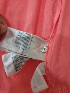 Tommy Hilfiger Pink Garment-Dyed Shirt Mini Dress.